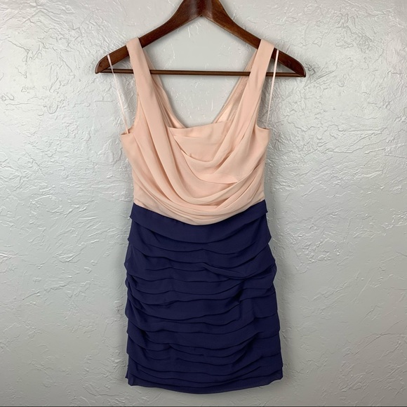 Express Ruched Color block mini dress sz 0 - Picture 3 of 10